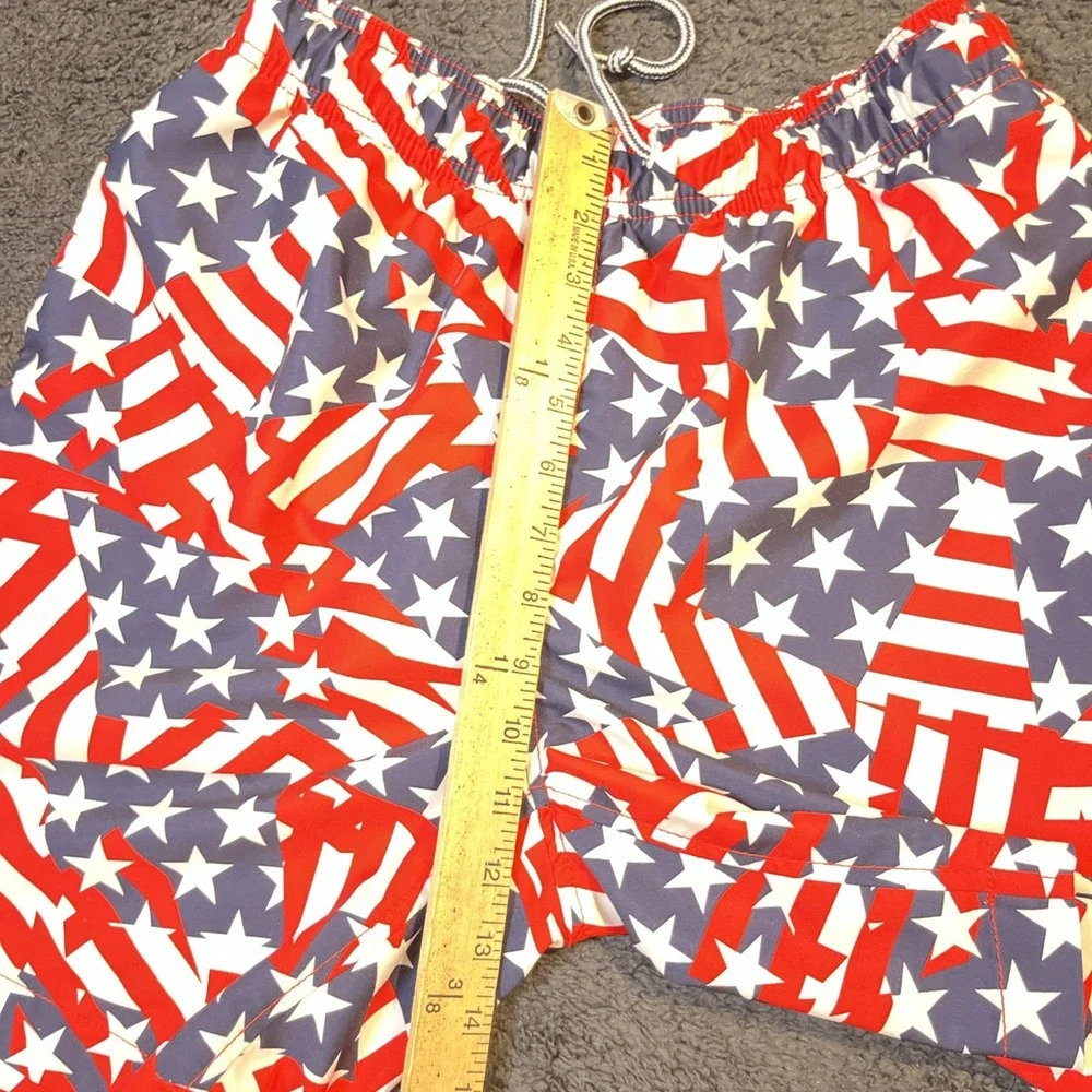 Speedo Swim Trunks Shorts men's Small Stars Stripes mesh lined Americana USA